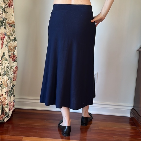NWT Women’s ASPESI Oxford knit Maglia A-Line Maxi Skirt / Navy / Small - Picture 3 of 15